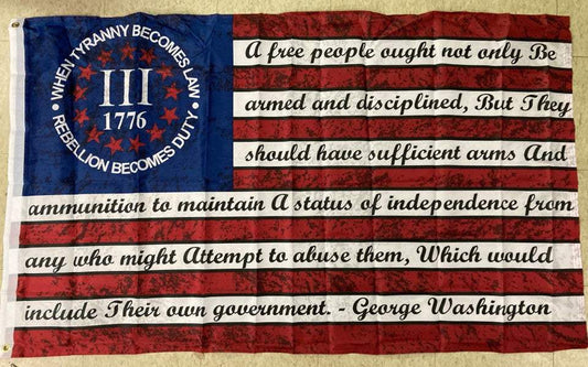 George Washington Quote III Percent Antiqued Flag