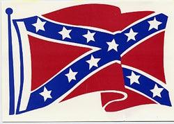 Waving Battle Flag Decal Bumper Sticker 4" X 5.5"