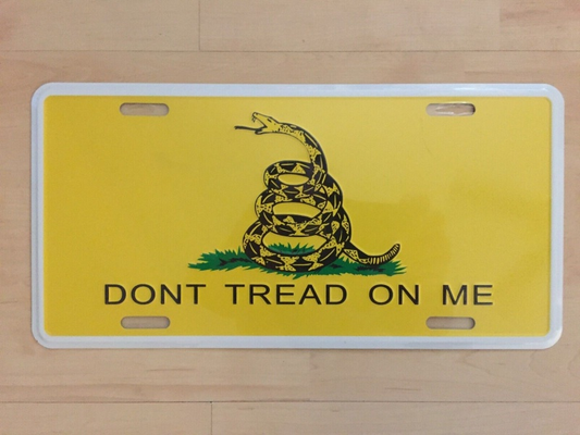 Dont Tread on Me Gadsden Flag License Plate Tag